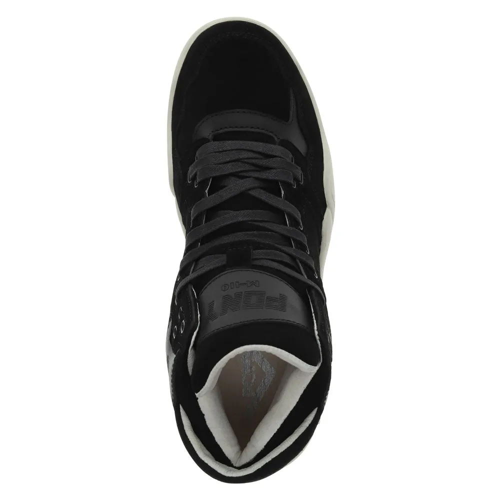 PONY Mens M110 Lux Genuine Leather and Suede Premium Lace Up Athletic Sneaker Shoe