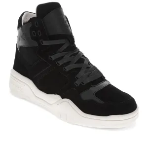 PONY Mens M110 Lux Genuine Leather and Suede Premium Lace Up Athletic Sneaker Shoe