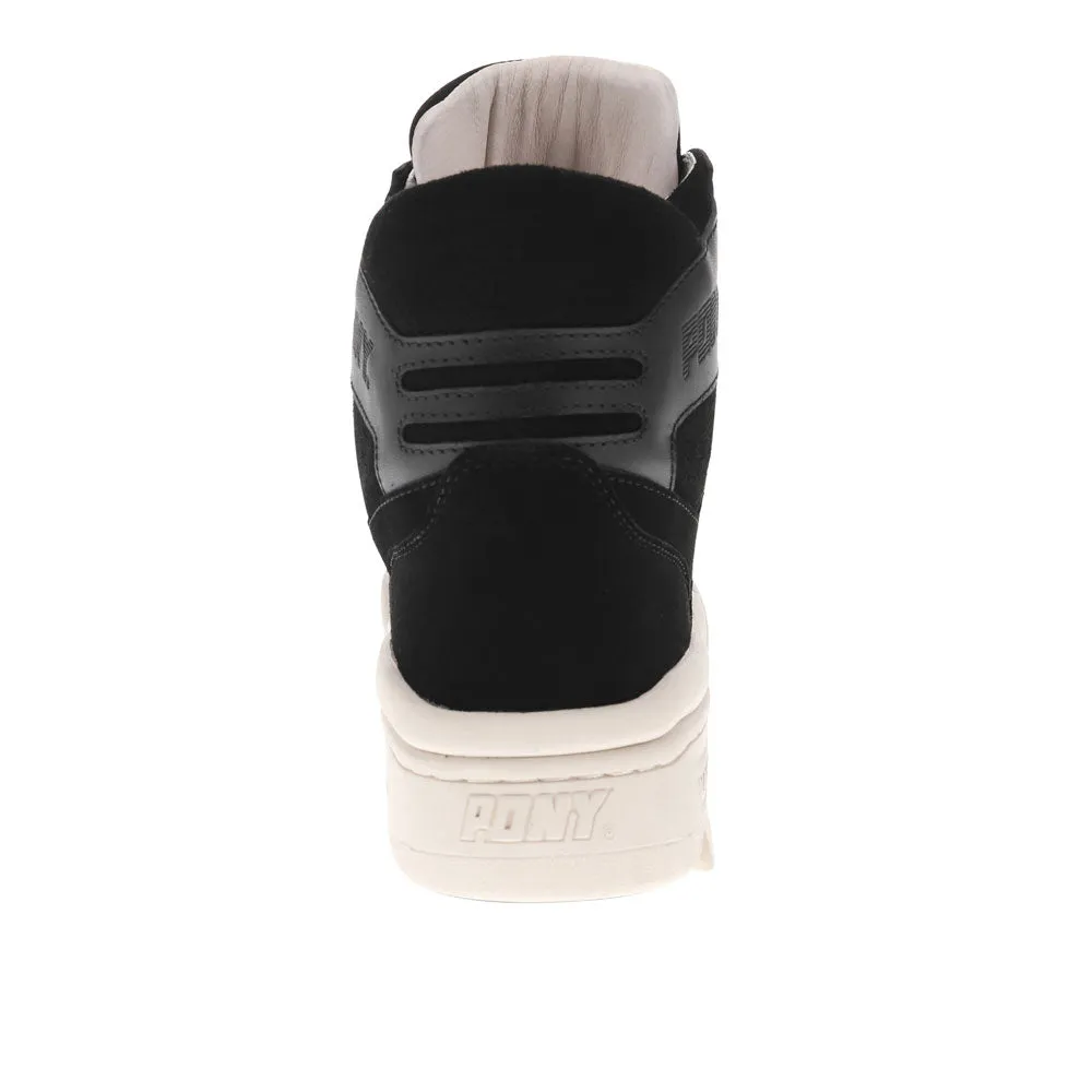 PONY Mens M110 Lux Genuine Leather and Suede Premium Lace Up Athletic Sneaker Shoe