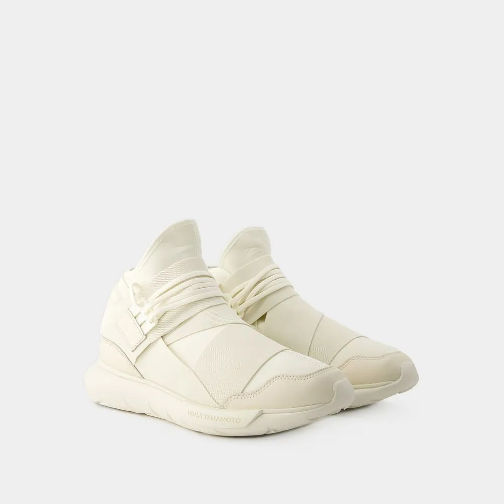 Qasa Sneakers - Leather - Beige/Blanc