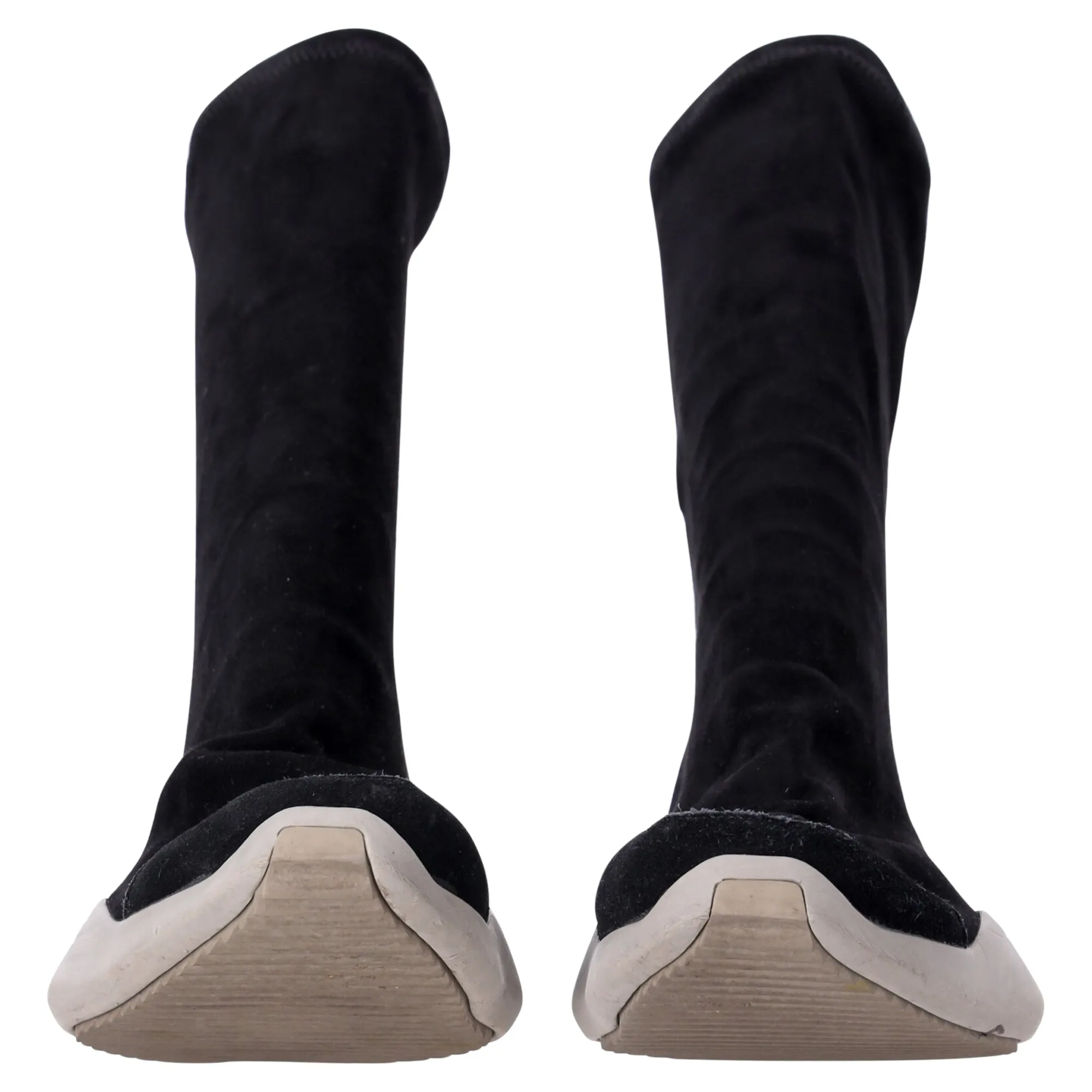 Rick Owens x Adidas Sock Runner Sneakers in Black Suede