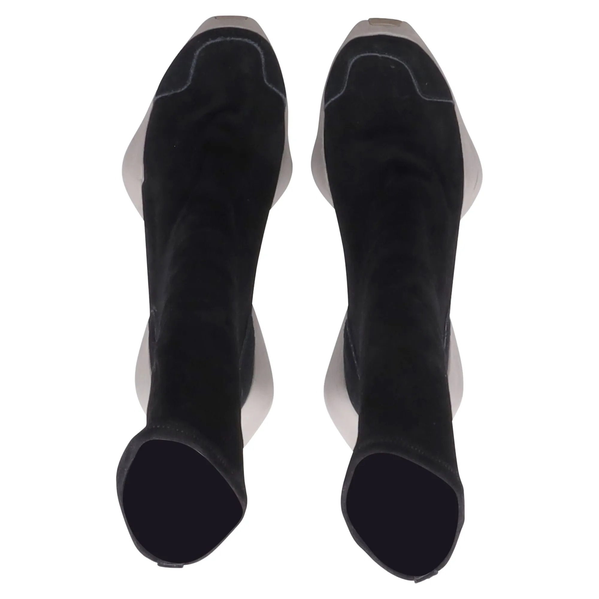 Rick Owens x Adidas Sock Runner Sneakers in Black Suede