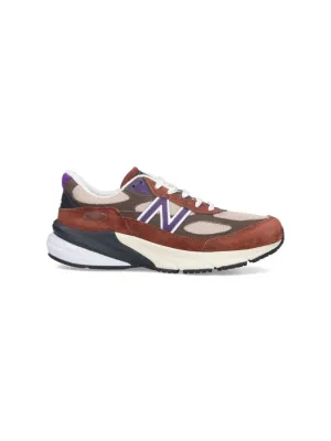Round Toe Sneakers With Suede And Mesh Accents