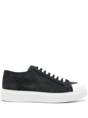 Rubber-Toecap Suede Sneakers