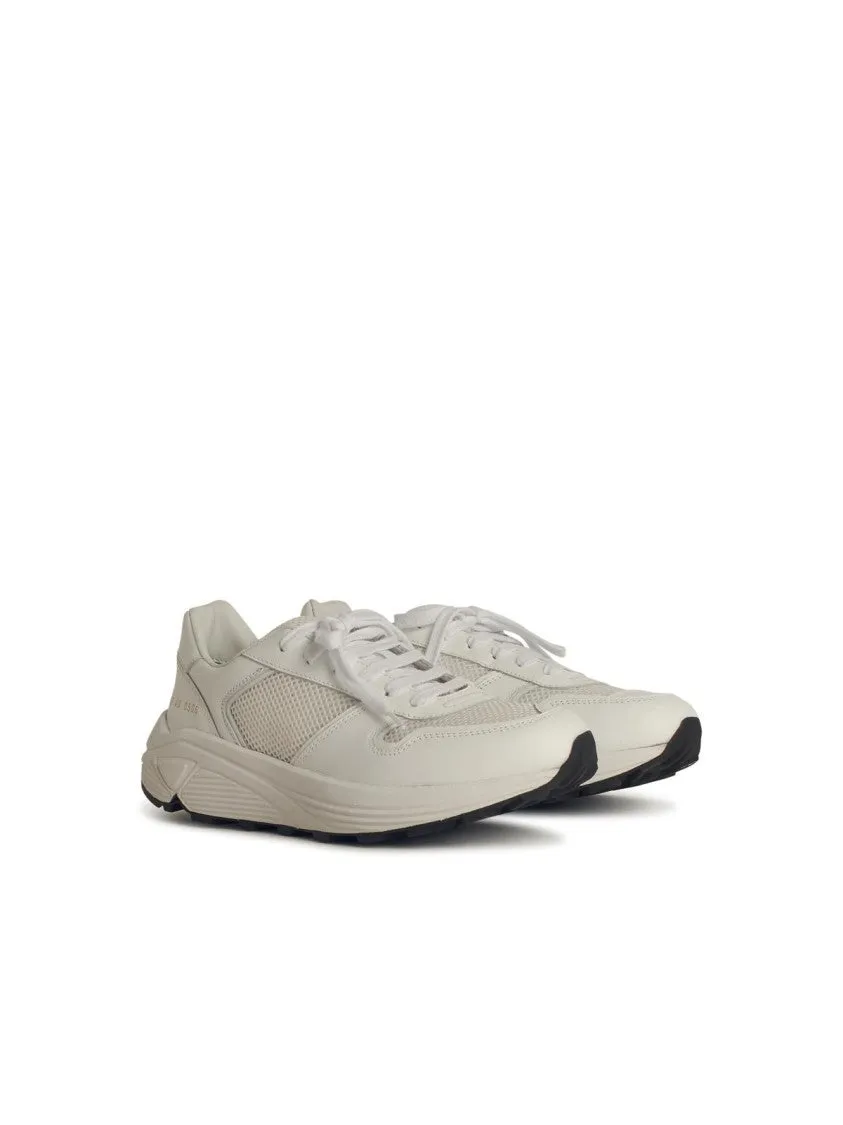 Runner' White Leather Blend Sneakers