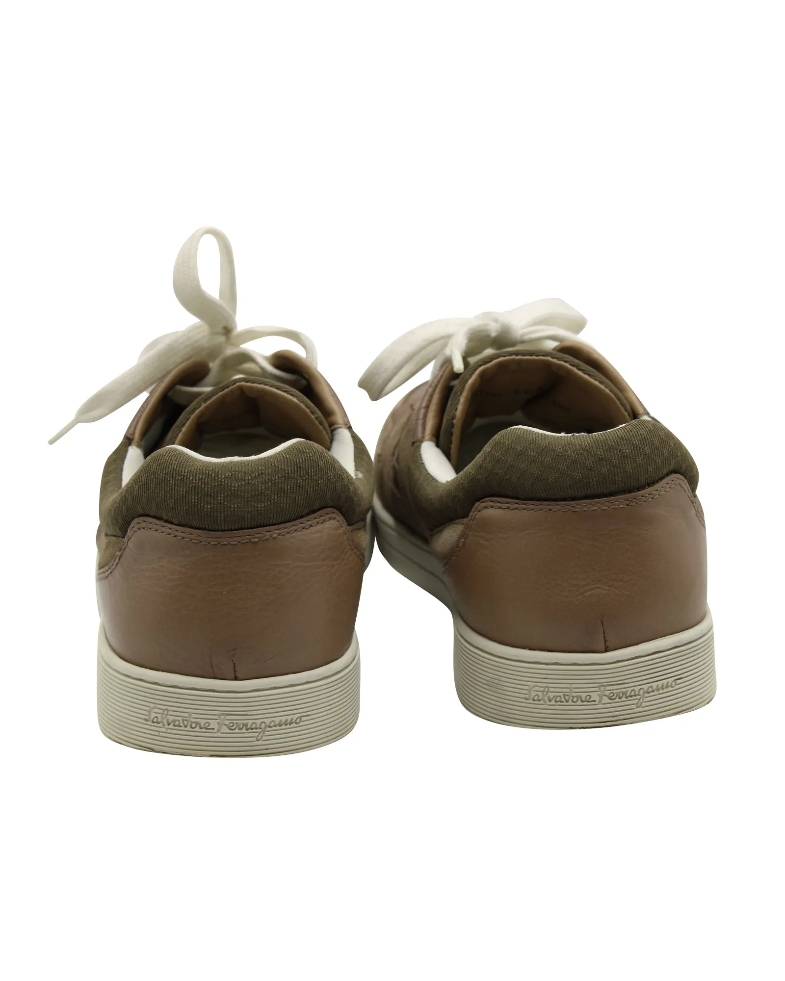 Salvatore Ferragamo Two-Toned Sneakers in Brown Suede