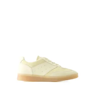 Sneakers - Leather - Beige/White