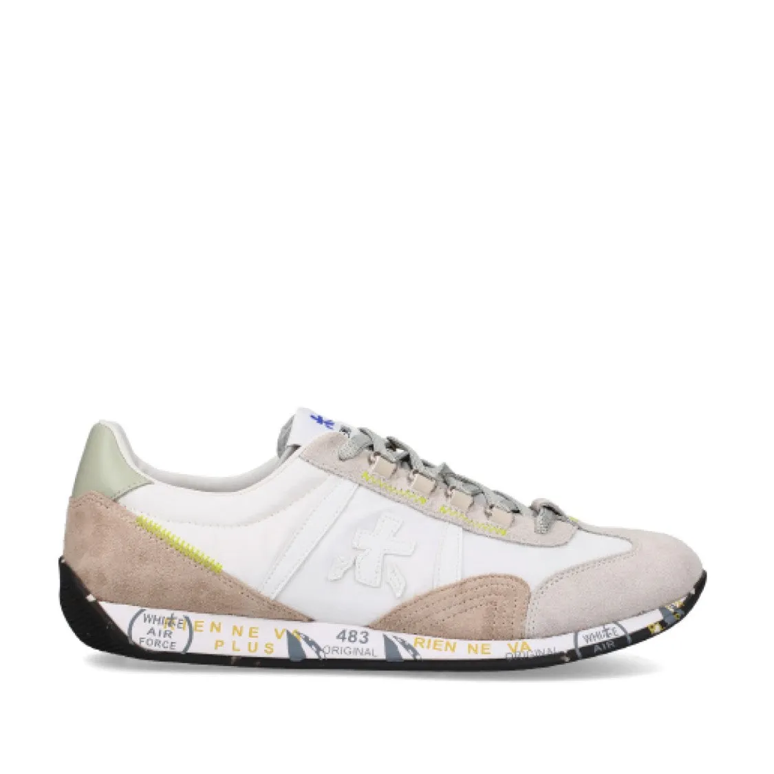 Suede And Technical Fabric White Jackyx Sneakers