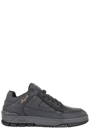 Textured Black Leather Area Lo Sneakers