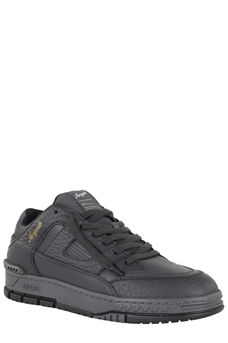 Textured Black Leather Area Lo Sneakers