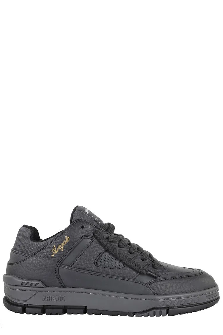 Textured Black Leather Area Lo Sneakers
