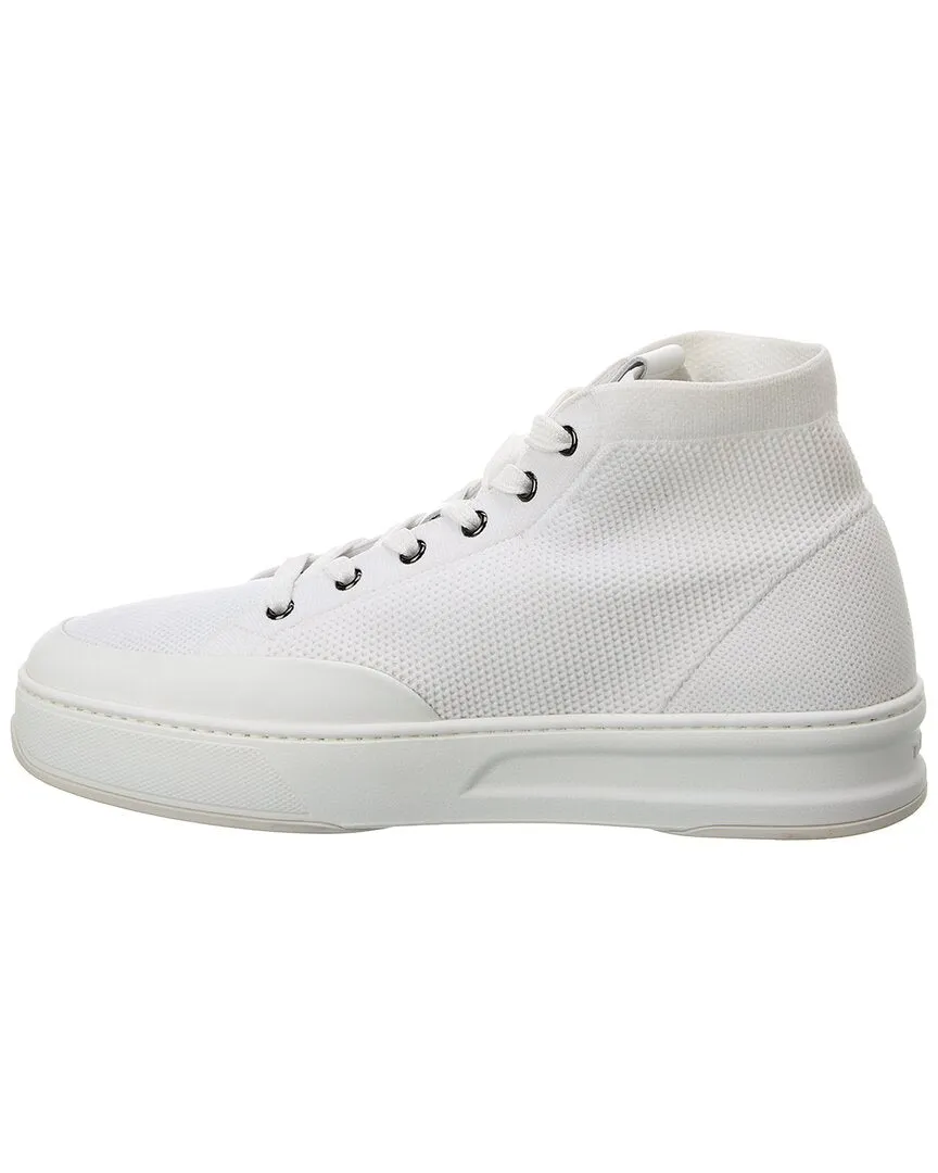 TODs Knit & Leather High-Top Sneaker