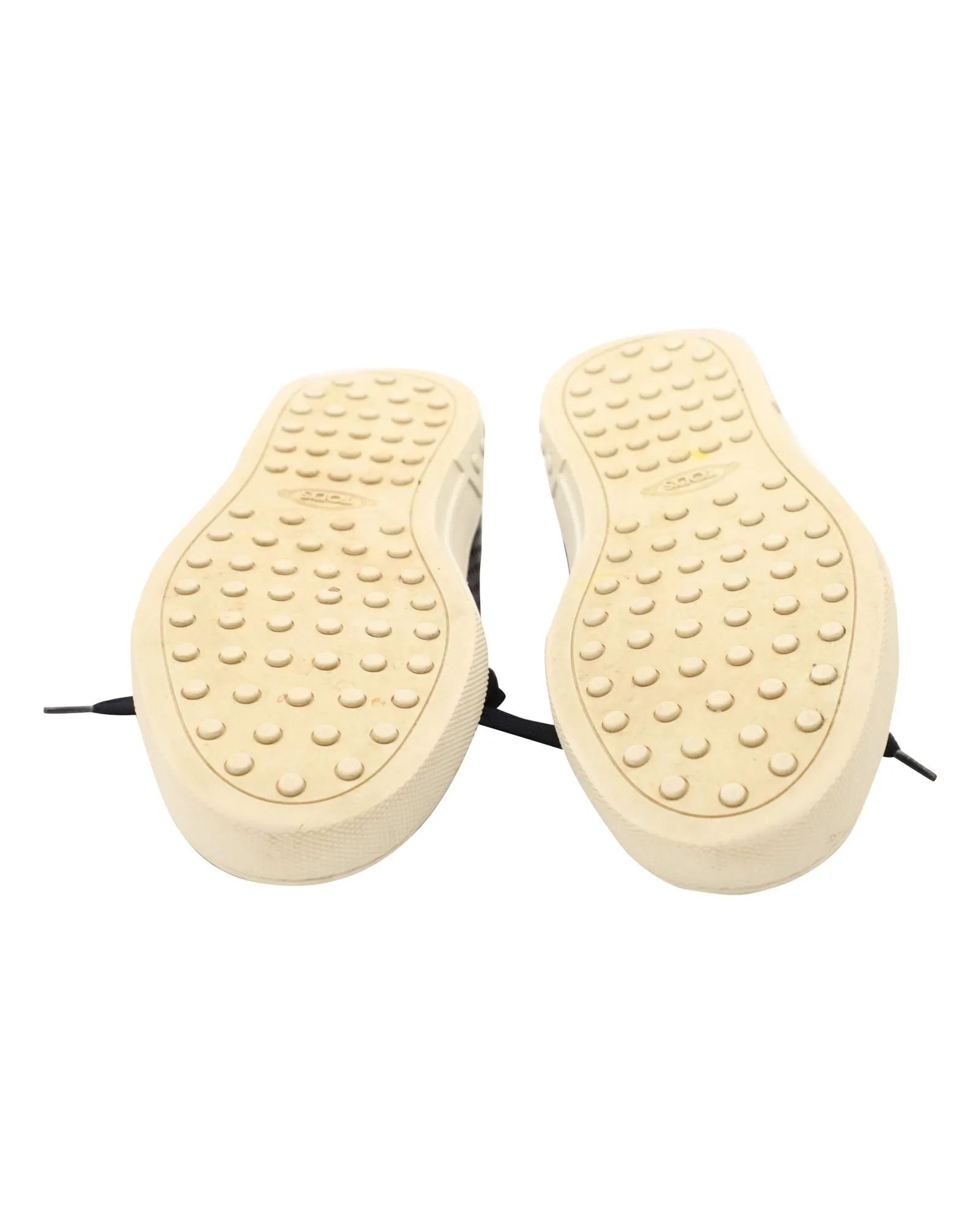 Tods Perforated Detail Lace Up Sneakers in Blue Suede
