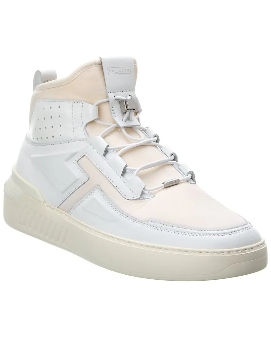 TODs x No_Code Leather High-Top Sneaker