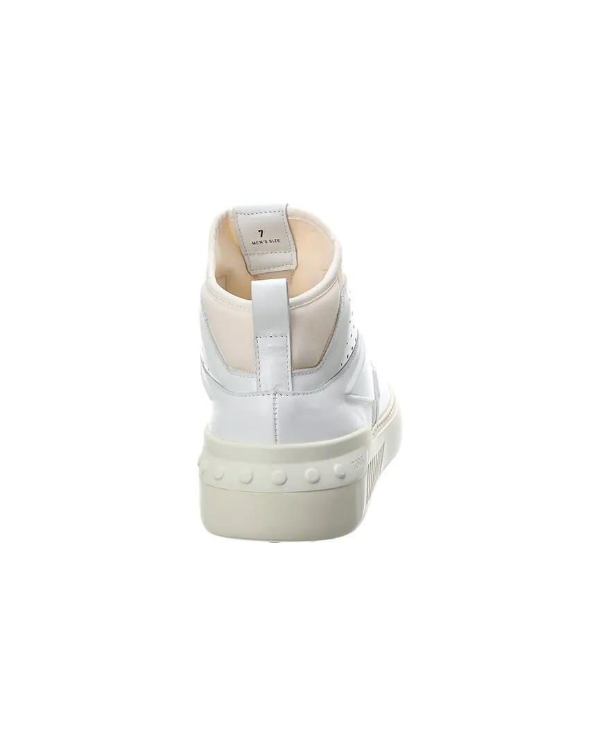 TODs x No_Code Leather High-Top Sneaker
