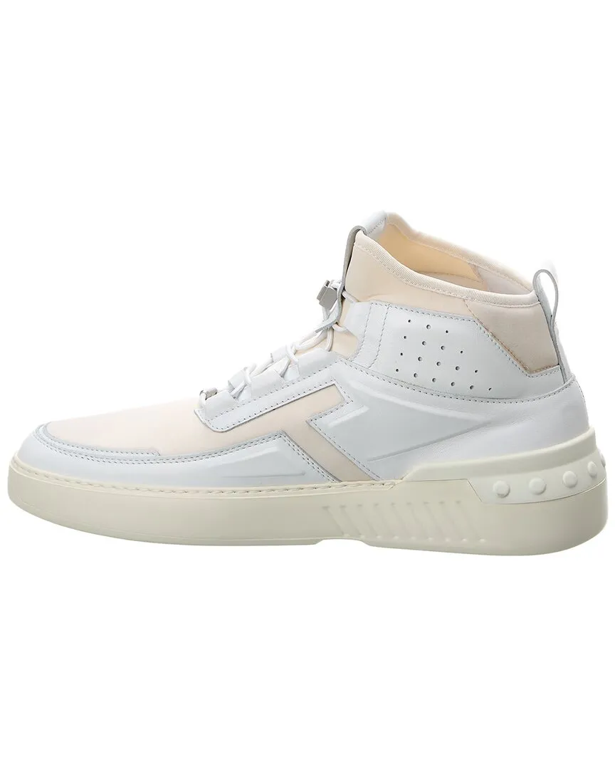 TODs x No_Code Leather High-Top Sneaker