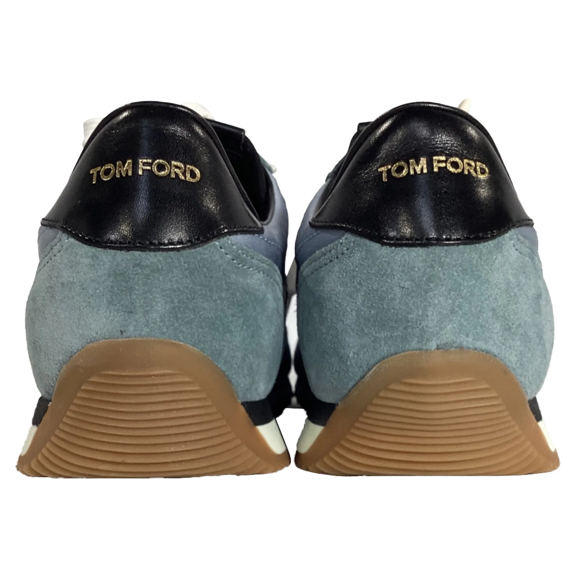 Tom Ford Lace-Up Low-Top Sneakers in Blue and Black Suede