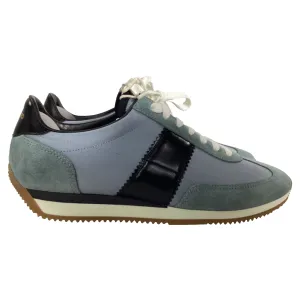 Tom Ford Lace-Up Low-Top Sneakers in Blue and Black Suede
