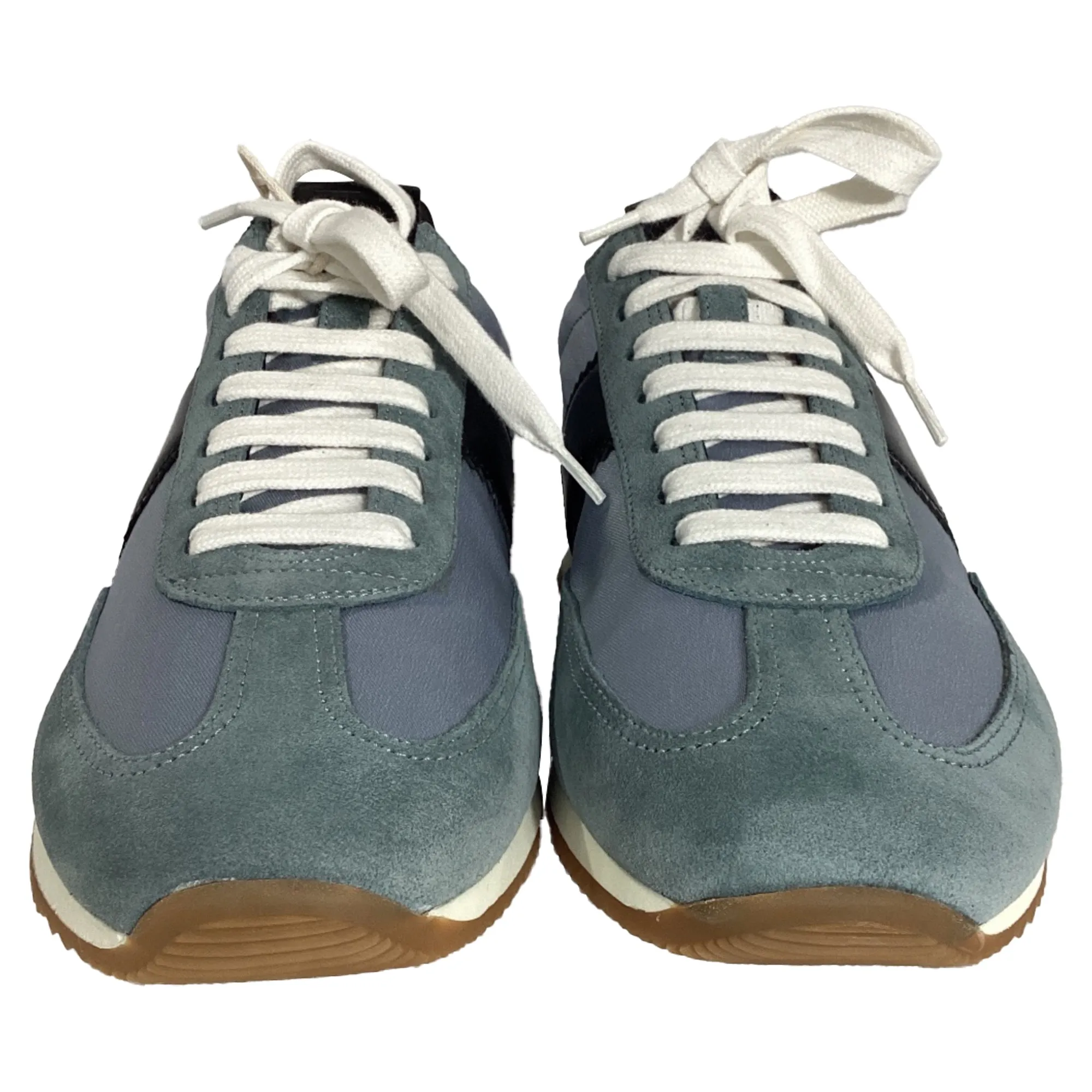 Tom Ford Lace-Up Low-Top Sneakers in Blue and Black Suede