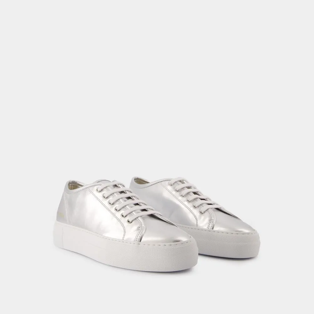 Tournament Super Shiny Sneakers - Leather - Silver