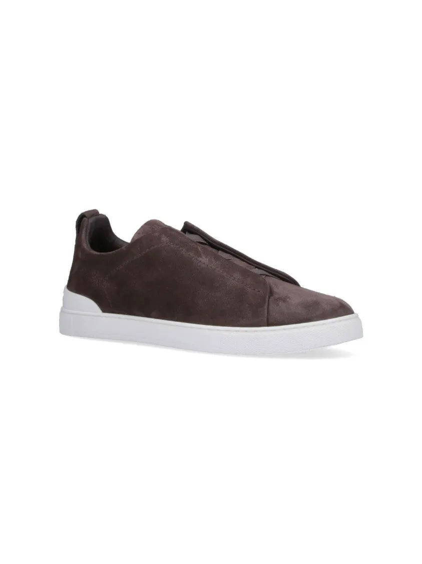 Triple Stitch" Sneakers  Brown