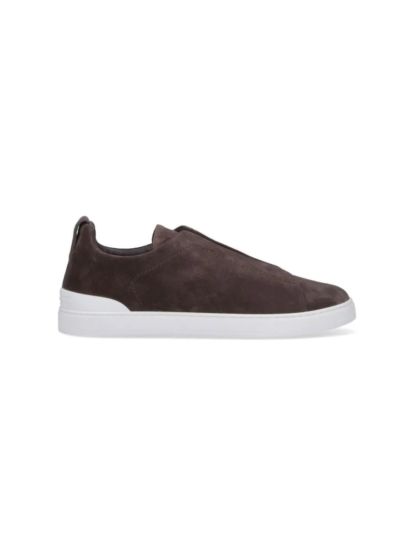 Triple Stitch" Sneakers  Brown