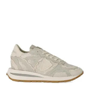 Tropez Haute Low Fancy Denim Metal Beige Sneaker