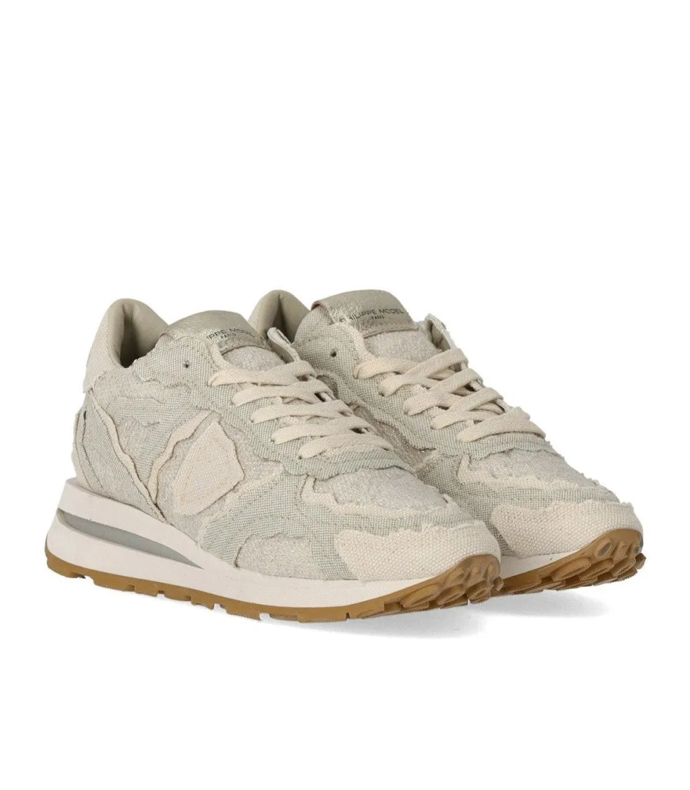Tropez Haute Low Fancy Denim Metal Beige Sneaker