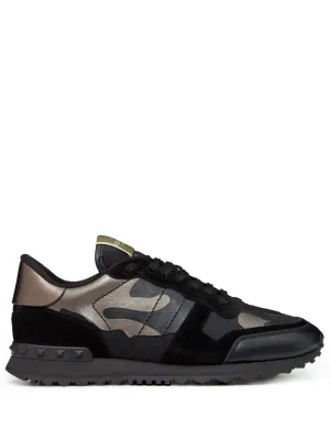 Valentino Rockrunner Camouflage-Print Sneakers