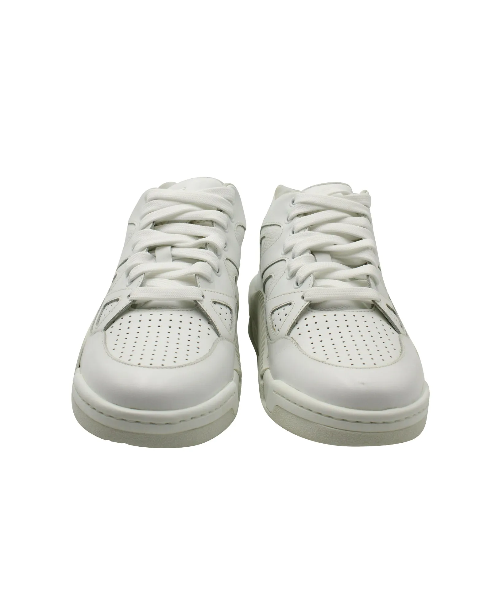 Versace Ophion Paneled Sneakers in White Leather