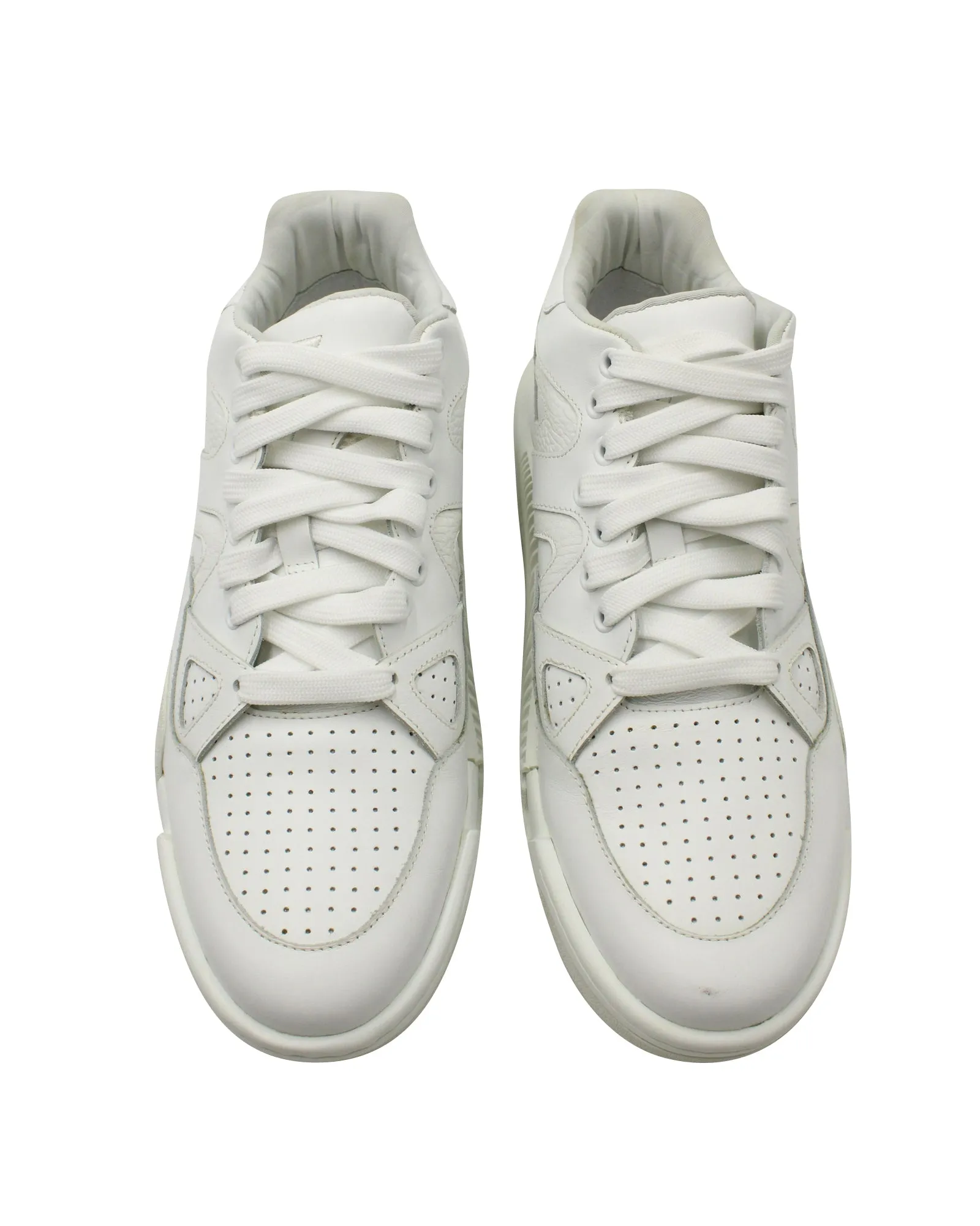 Versace Ophion Paneled Sneakers in White Leather