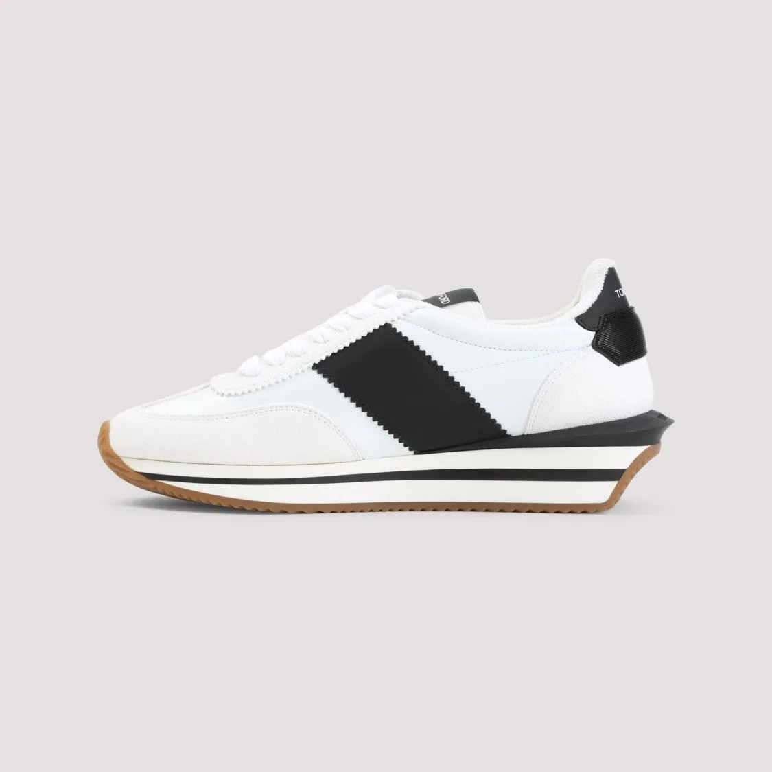 White And Black Leather Sneakers