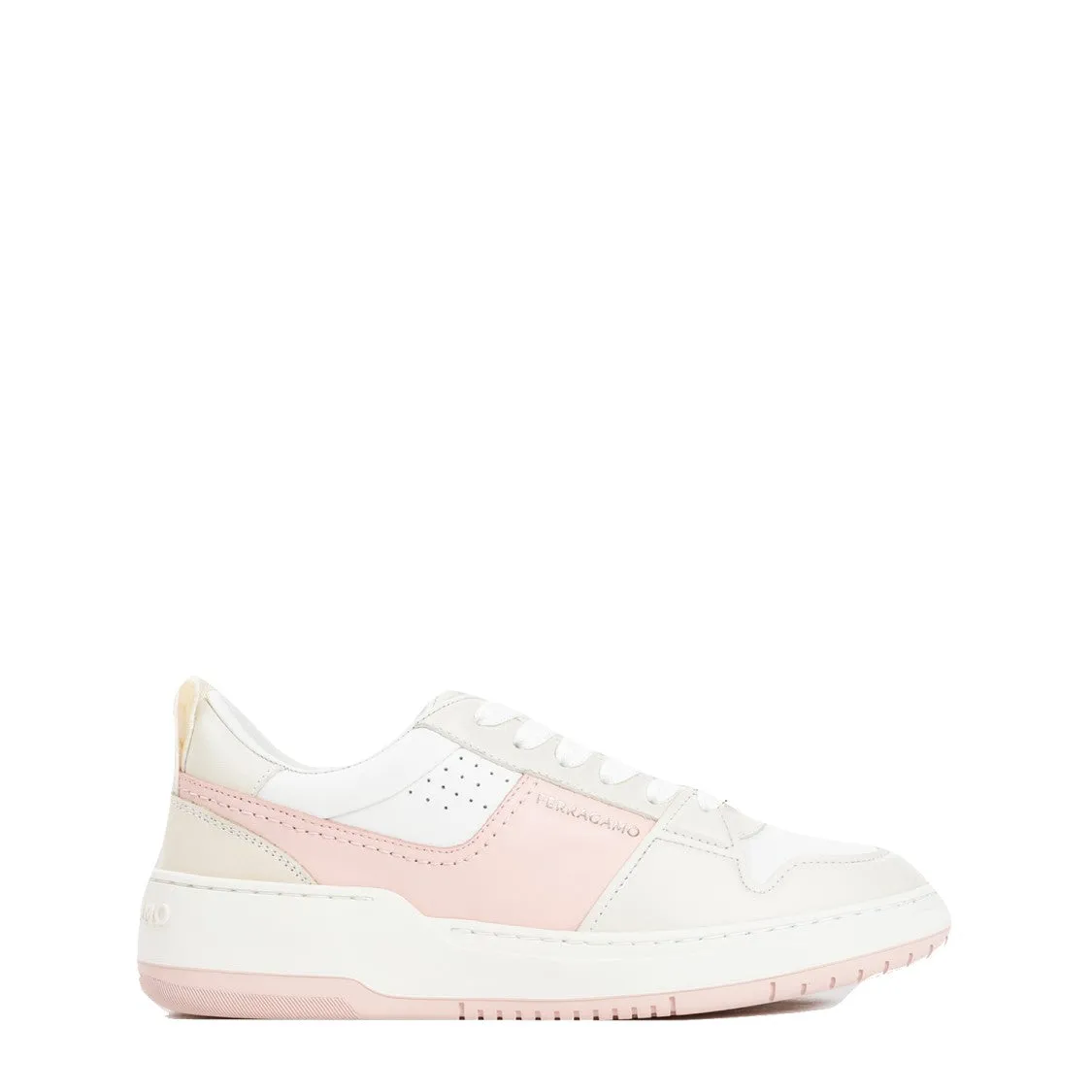 White And Pink Leather Dennis Sneakers