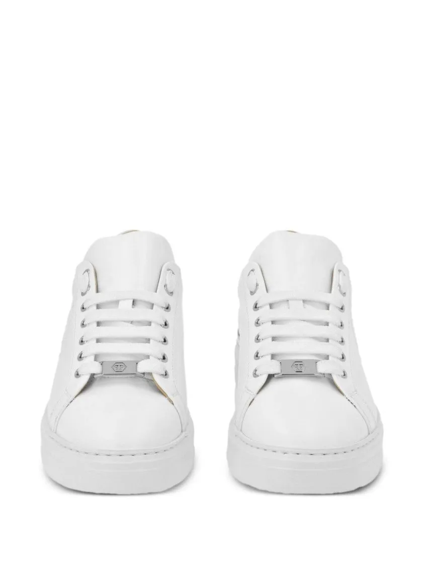 White Embossed Sneakers
