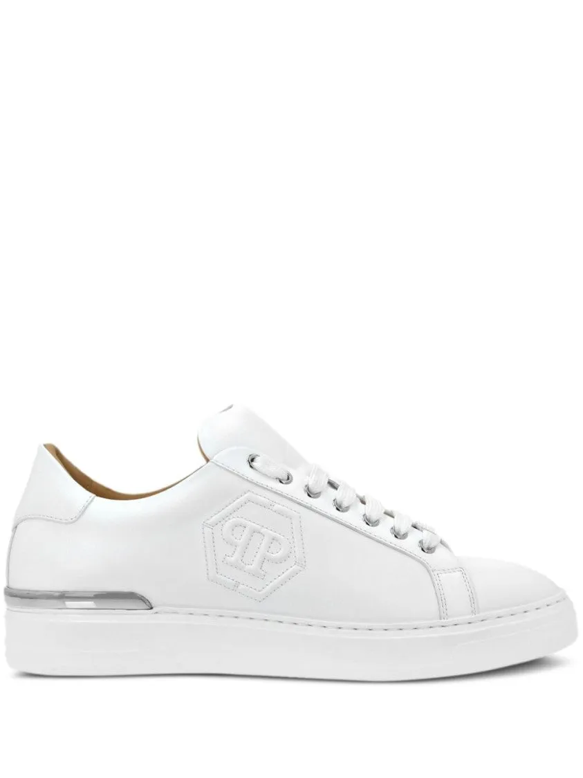 White Embossed Sneakers